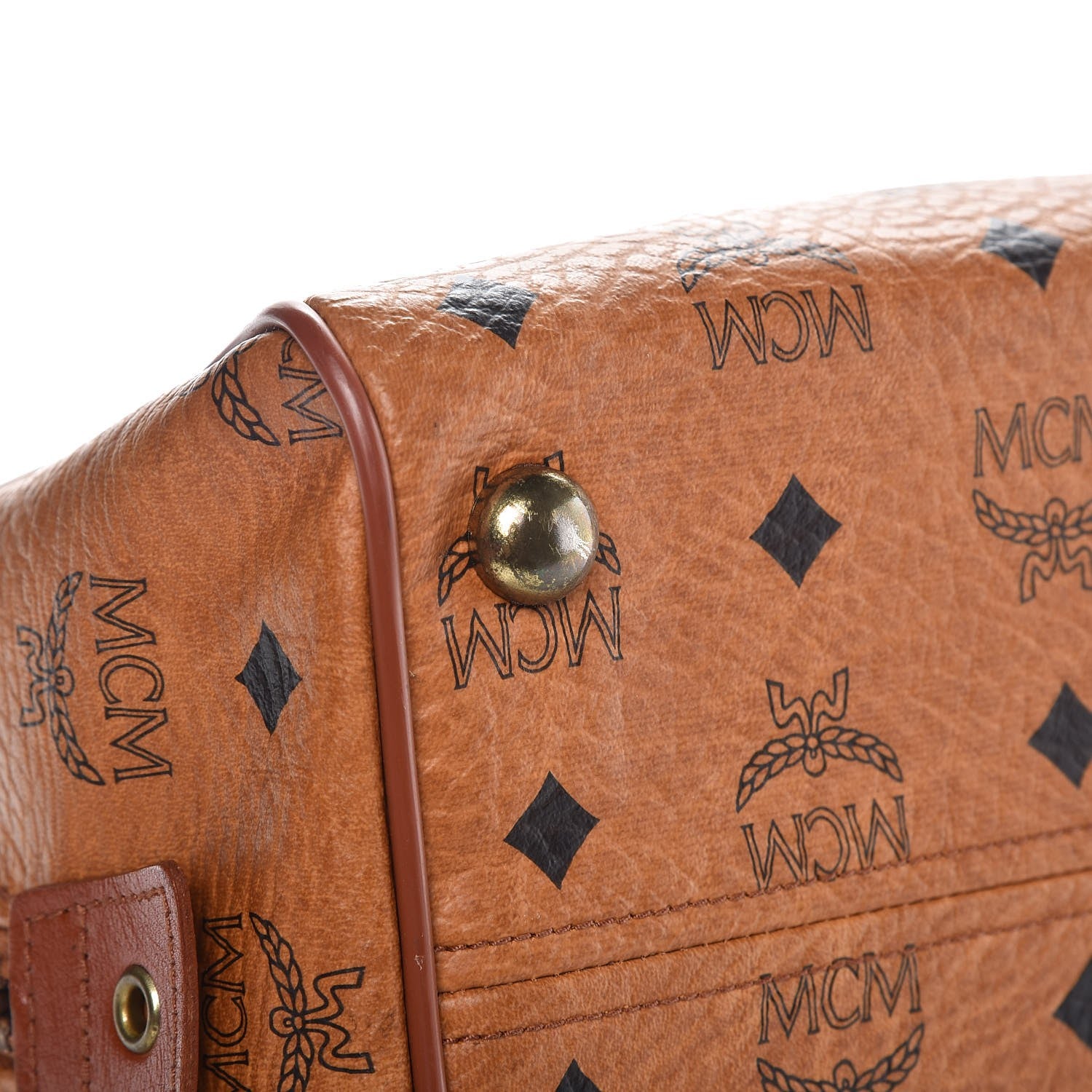 MCM Visetos Boston Bag Cognac 9 of 12