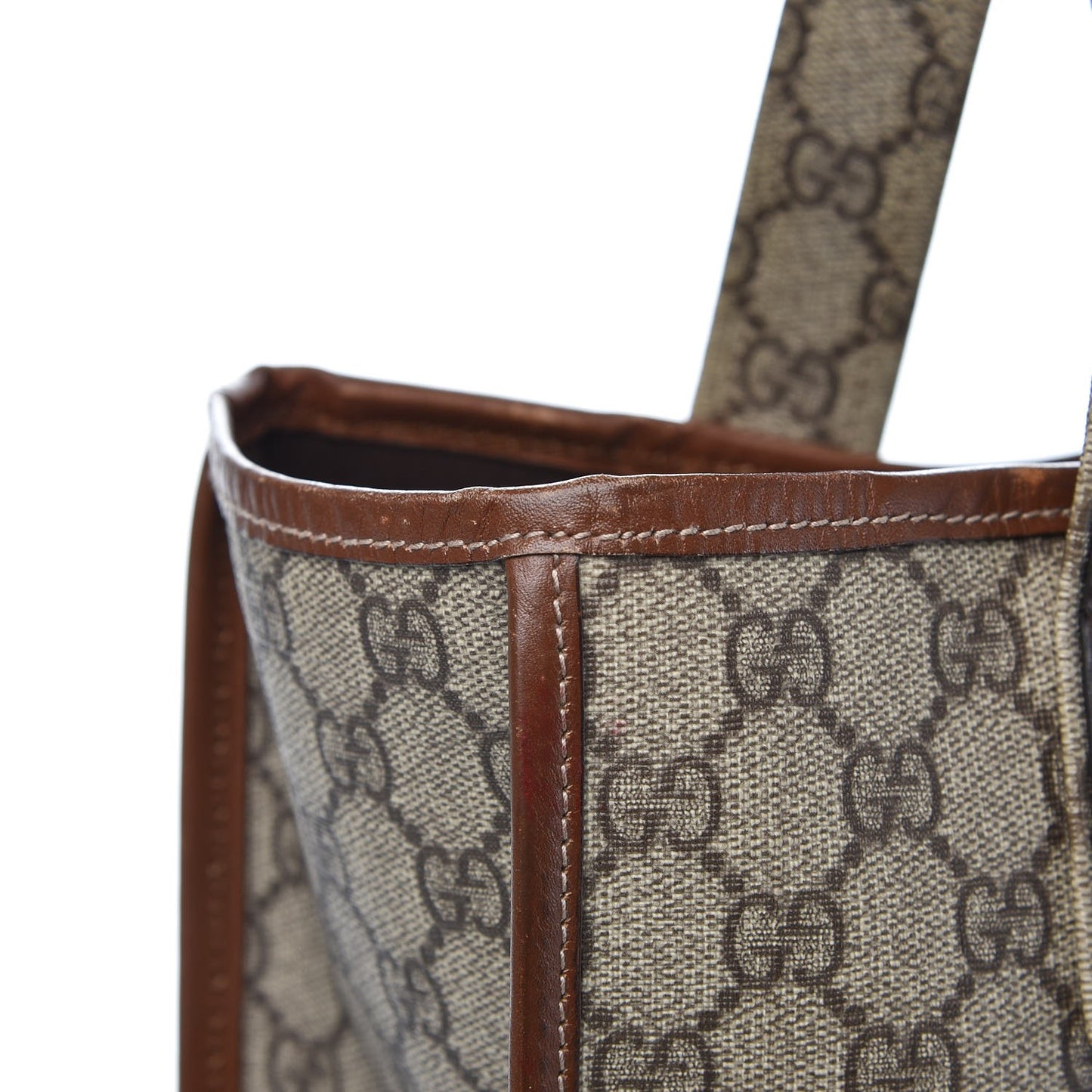 GG Plus Monogram Small Signature Web Loop Vertical Tote Light Brown