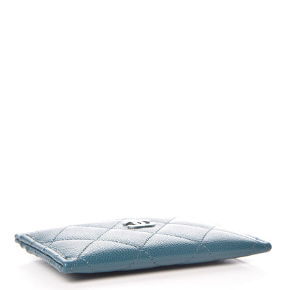 Chanel Caviar Quilted Card Holder Dark Turquoise 4 of 9