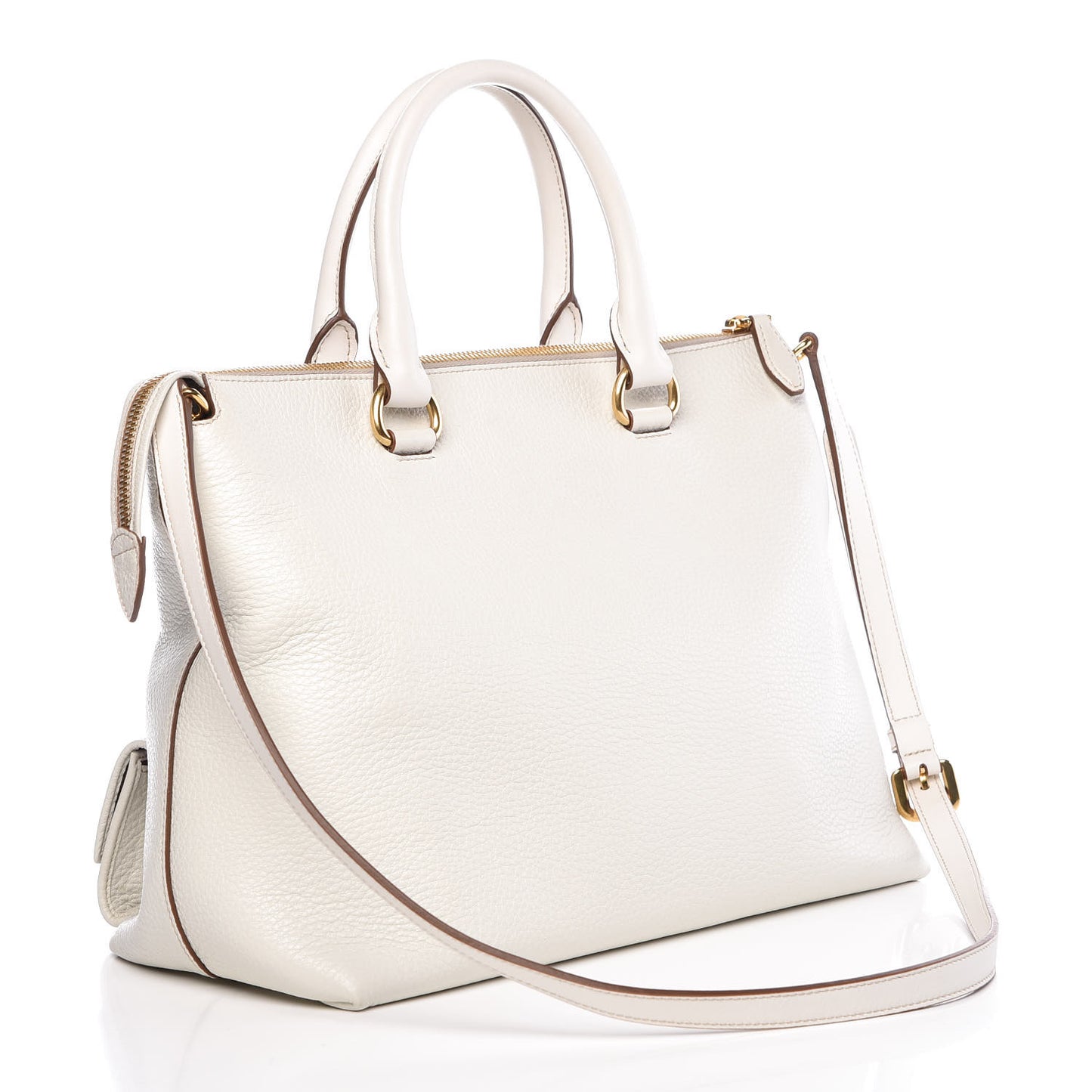 Vitello Daino Top Handle Tote Bianco