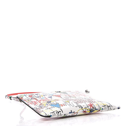 Christian Louboutin Patent Loubitag Loubiclutch Graffiti Clutch White 4 of 11