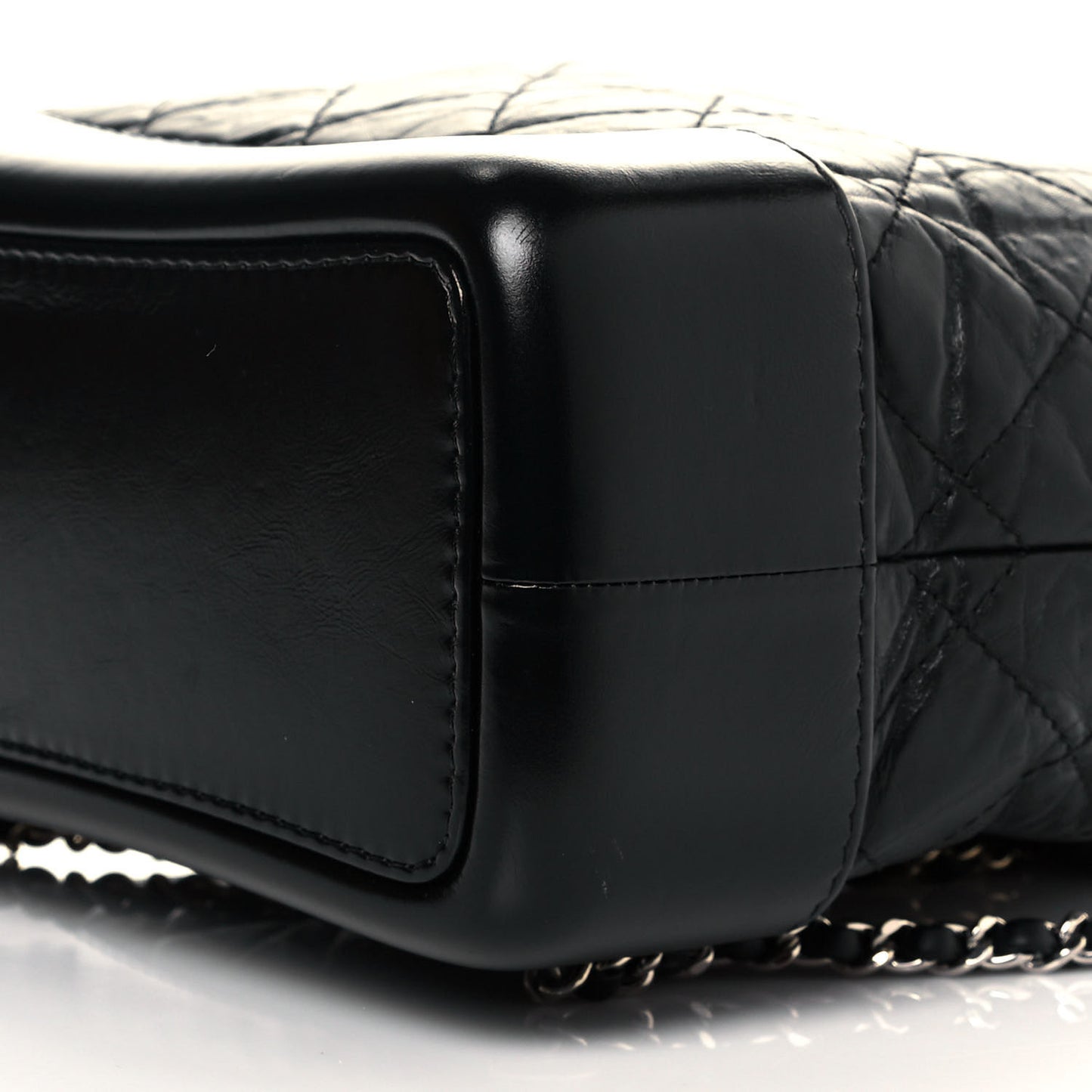 Aged Calfskin Quilted Small Gabrielle Backpack Black