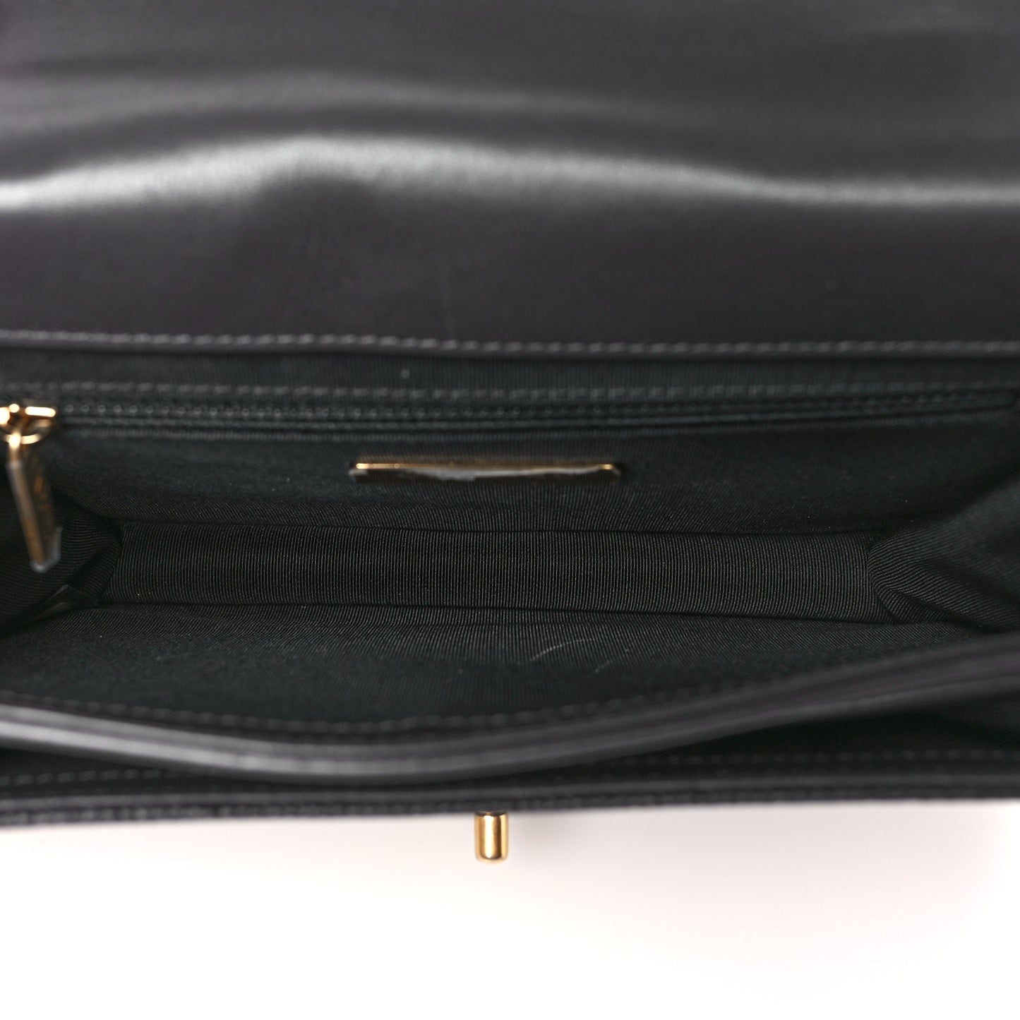 Calfskin Caviar Quilted Chain Handle Flap Black