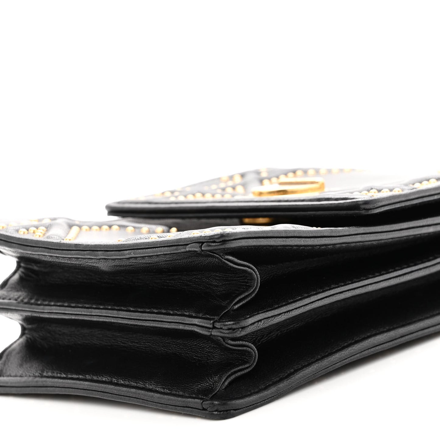 Lambskin Studded Vertical Diorama Black