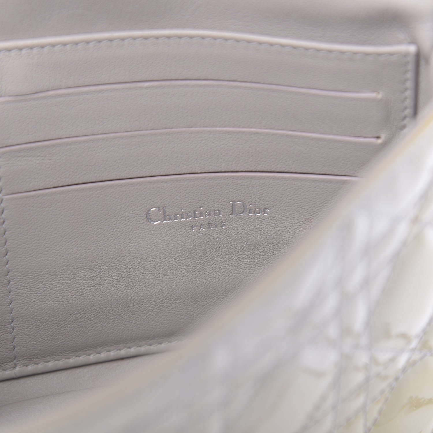Christian Dior Patent Cannage New Lock Pouch Beige 7 of 13