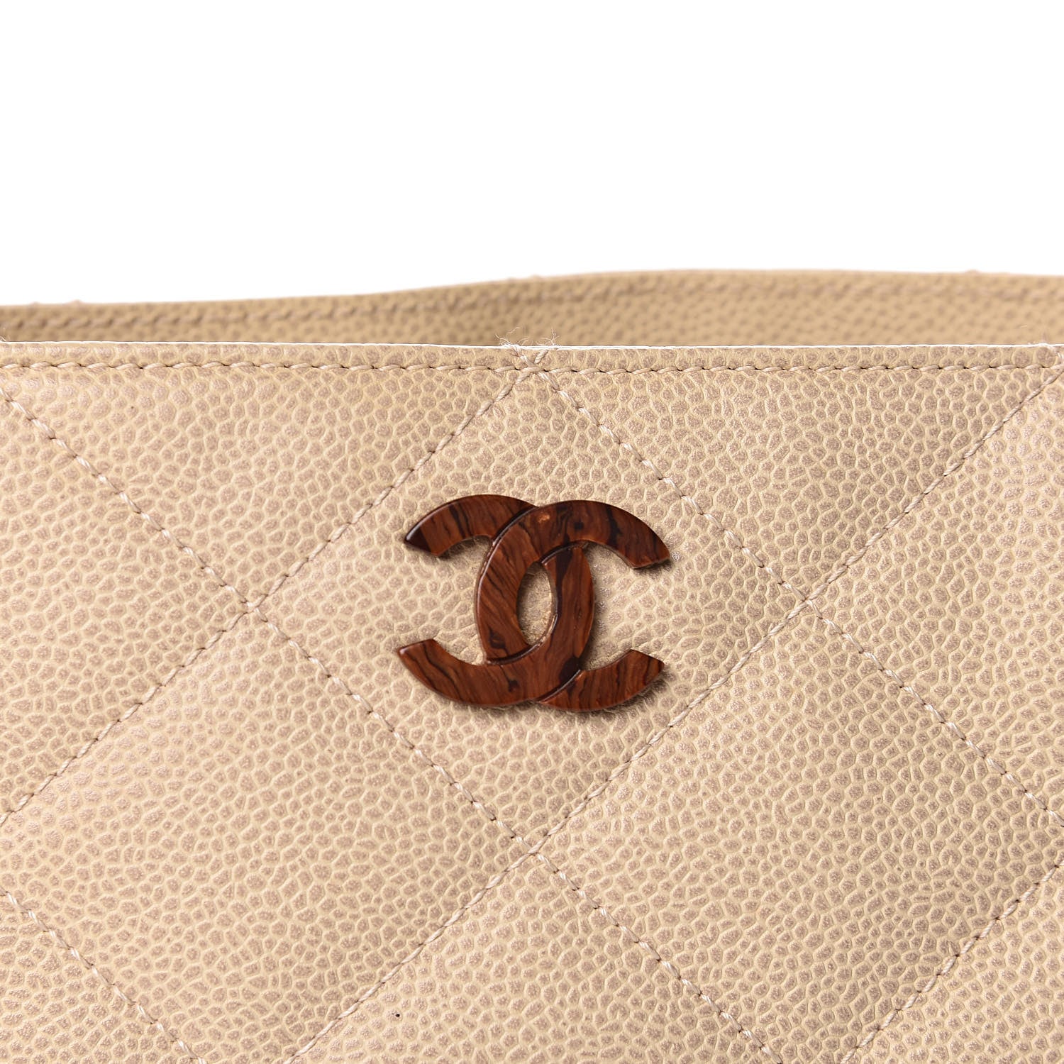 Chanel Caviar Quilted Bekko Shopper Tote Beige 11 of 15