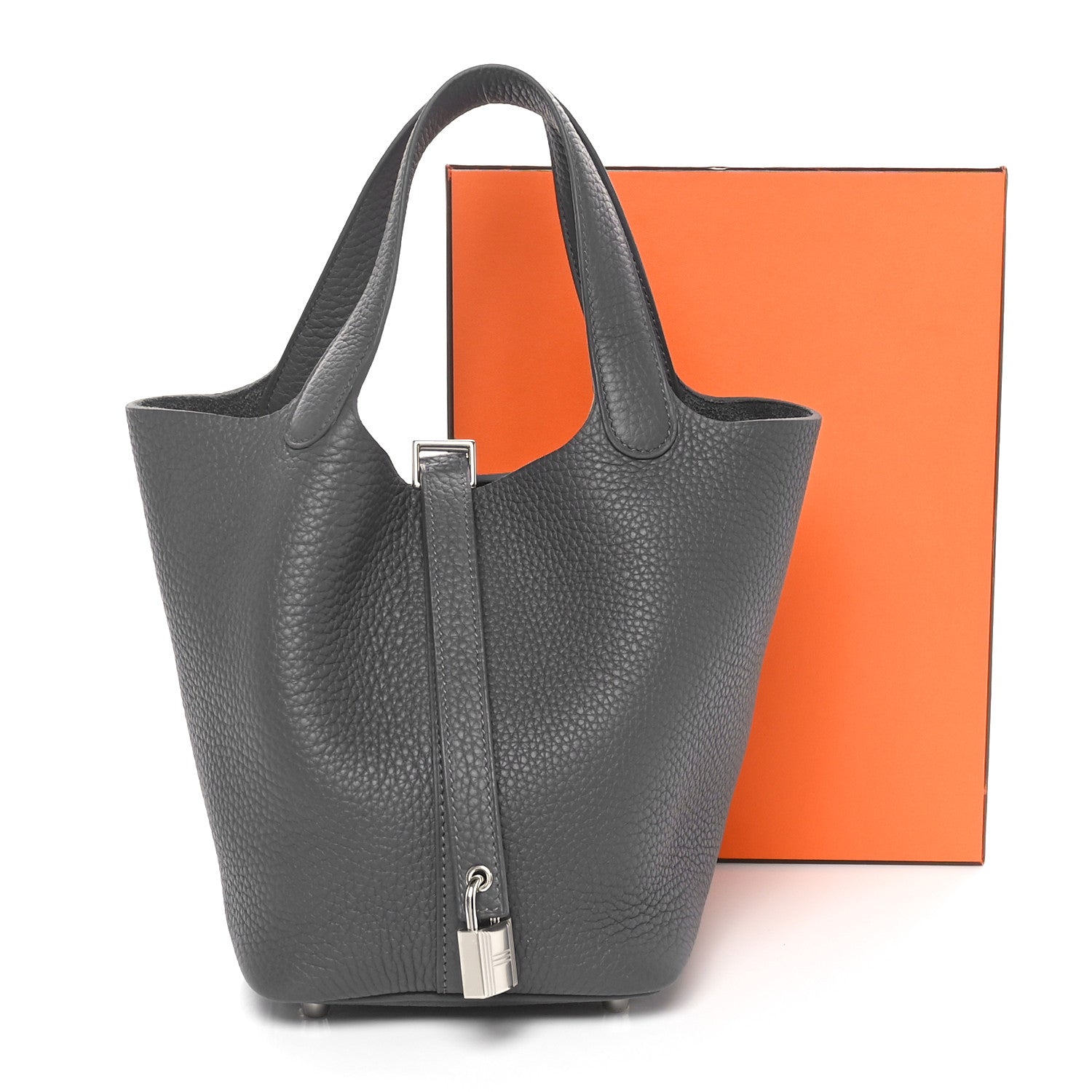 Hermes Taurillon Clemence Picotin Lock 18 PM Gris Meyer 11 of 11