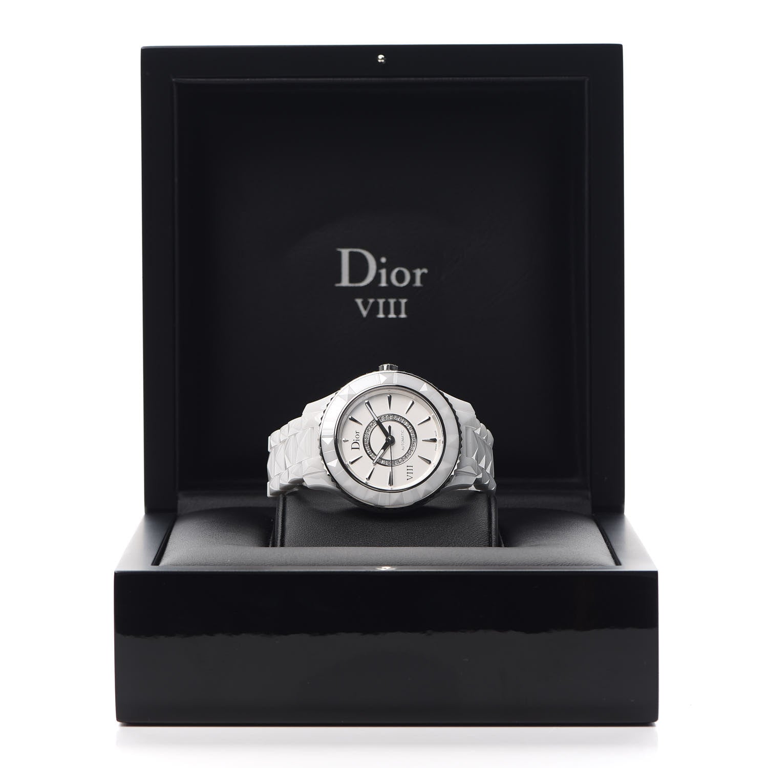 Christian Dior Stainless Steel Ceramic Diamond 38mm Dior VIII Automatic Watch White 6 of 6