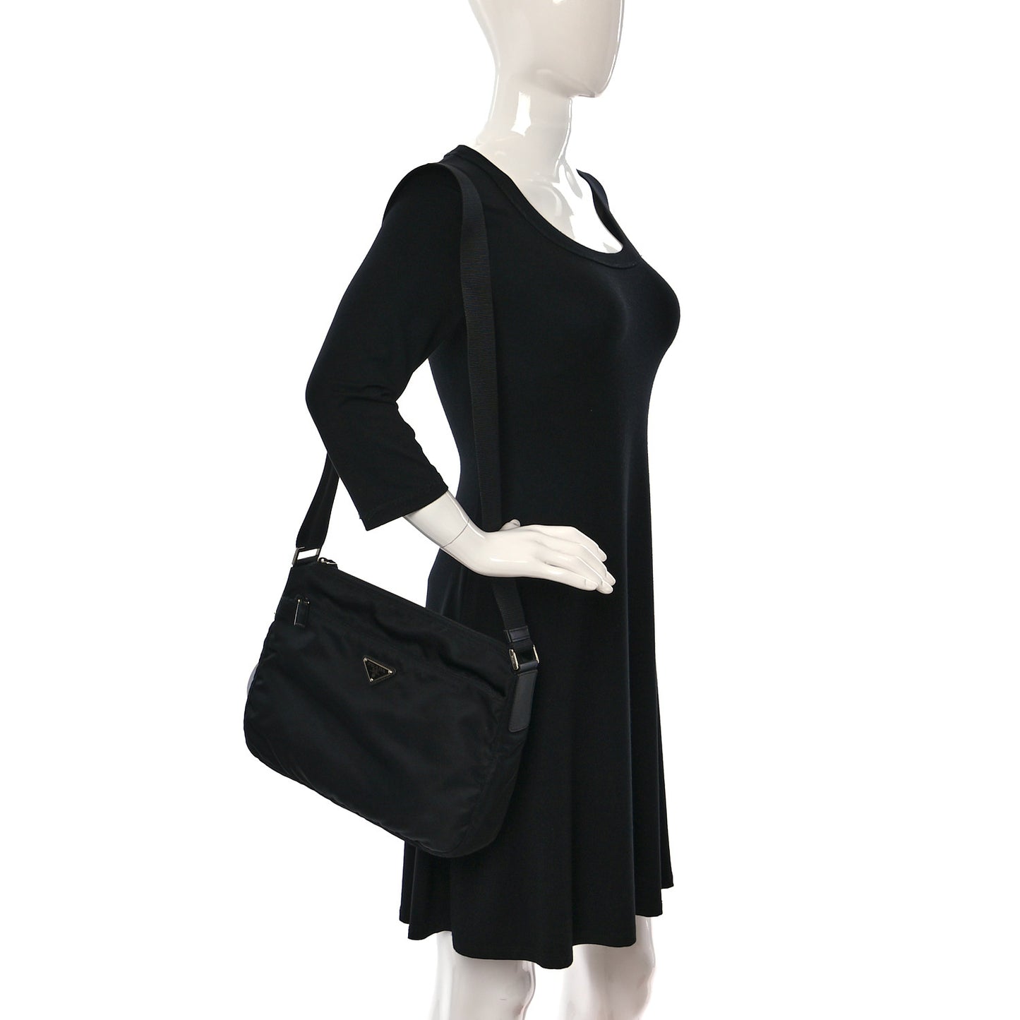 Tessuto Nylon Messenger Bag Black