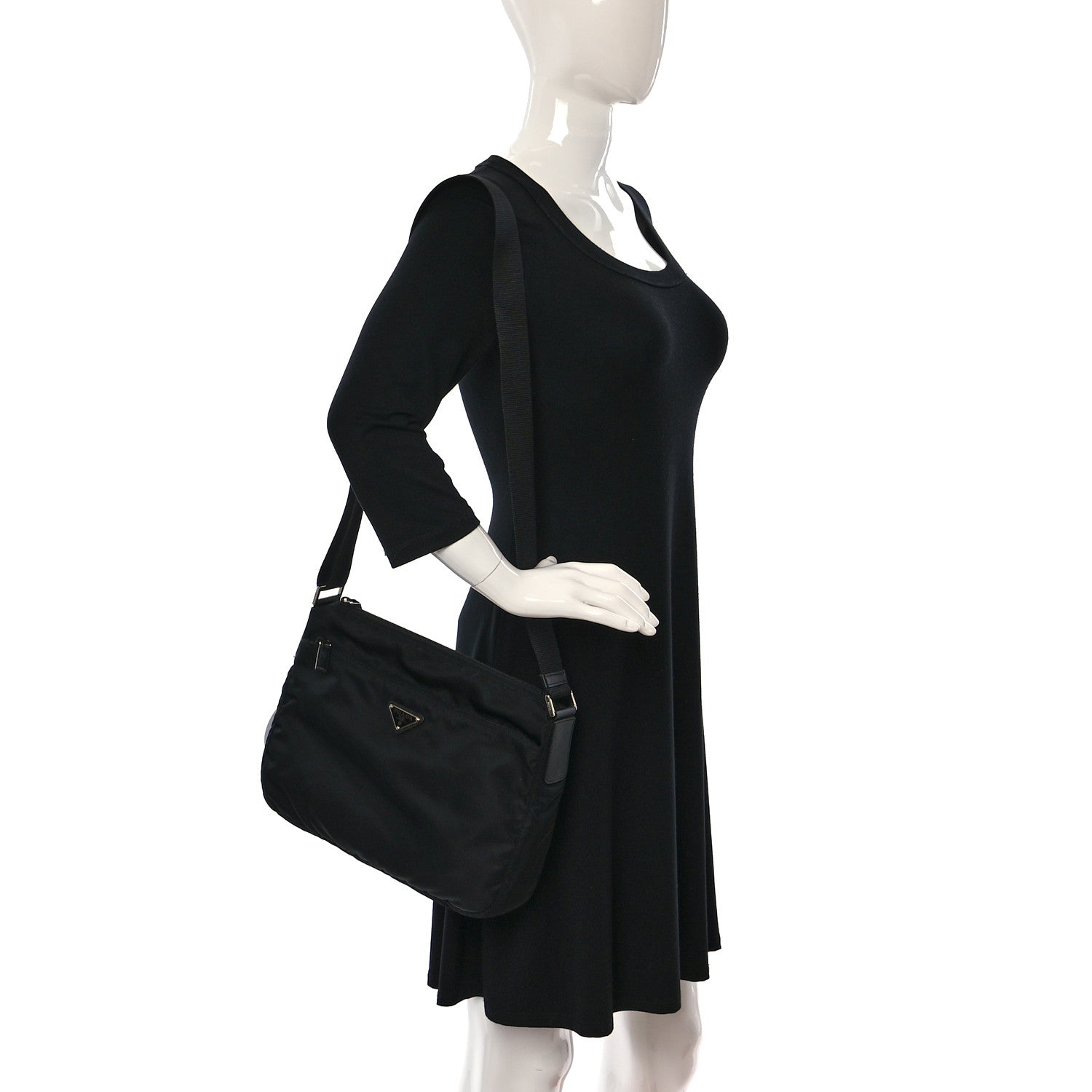 Prada Tessuto Nylon Messenger Bag Black 2 of 10