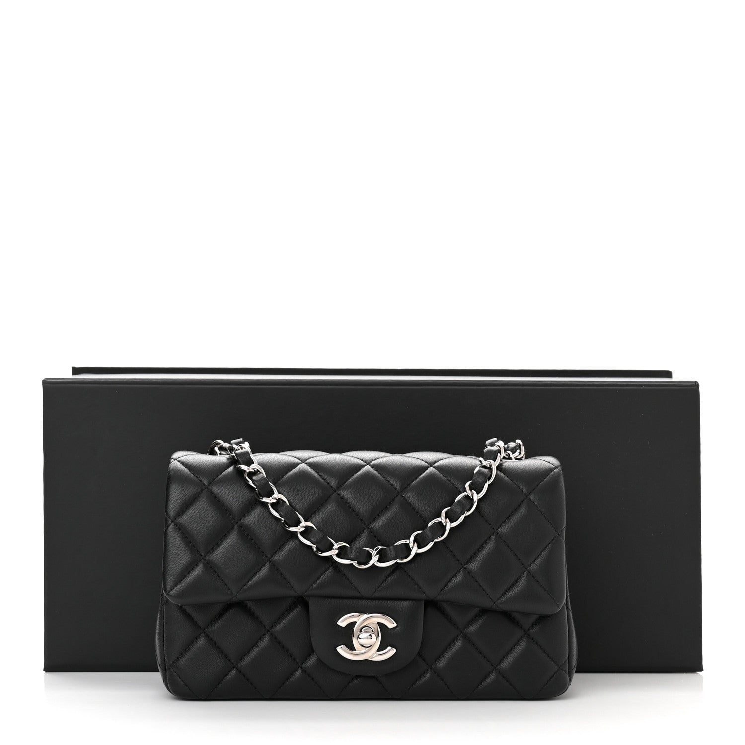 Chanel Lambskin Quilted Mini Rectangular Flap Black 11 of 11