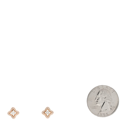 David Yurman 18K Rose Gold Diamond 9mm Venetian Quatrefoil Stud Earrings 2 of 4