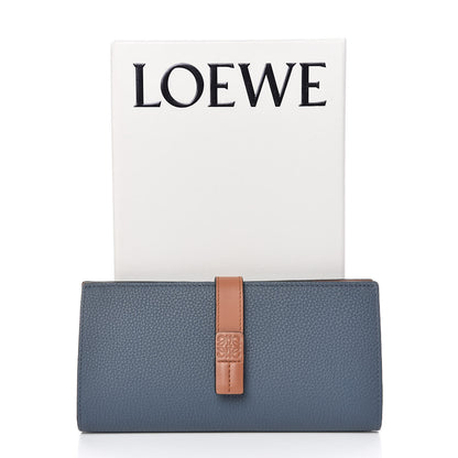 Loewe Grained Calfskin Large Vertical Wallet Steel Blue Tan 10 of 10