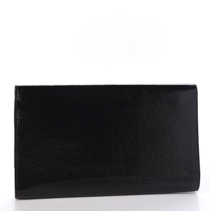 Saint Laurent Textured Patent Monogram Large Belle De Jour Clutch Black 2 of 8