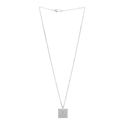 Gucci Sterling Silver Trademark Logo Square Pendant Necklace 2 of 3