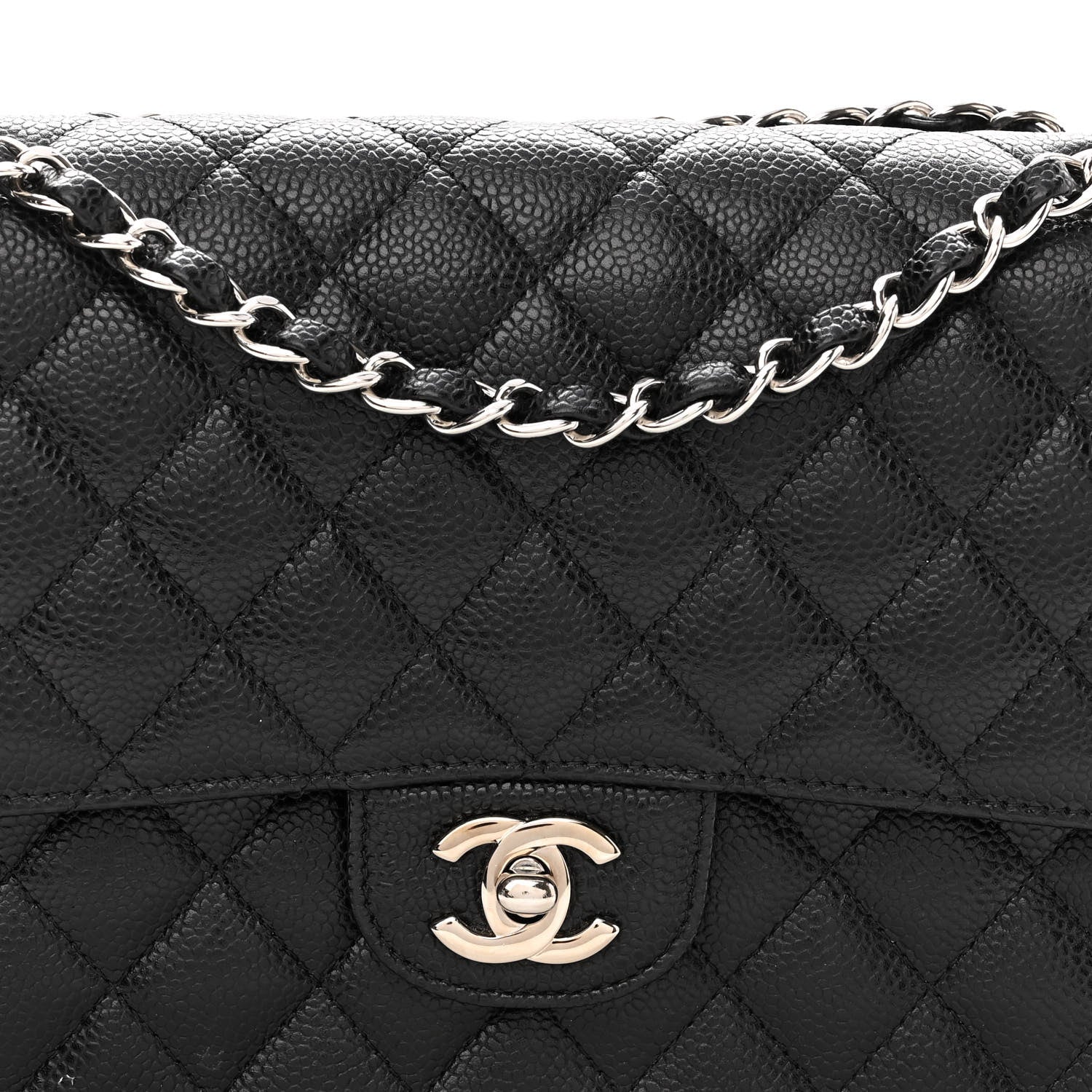 Chanel Caviar Quilted Medium Double Flap Black 8 of 10
