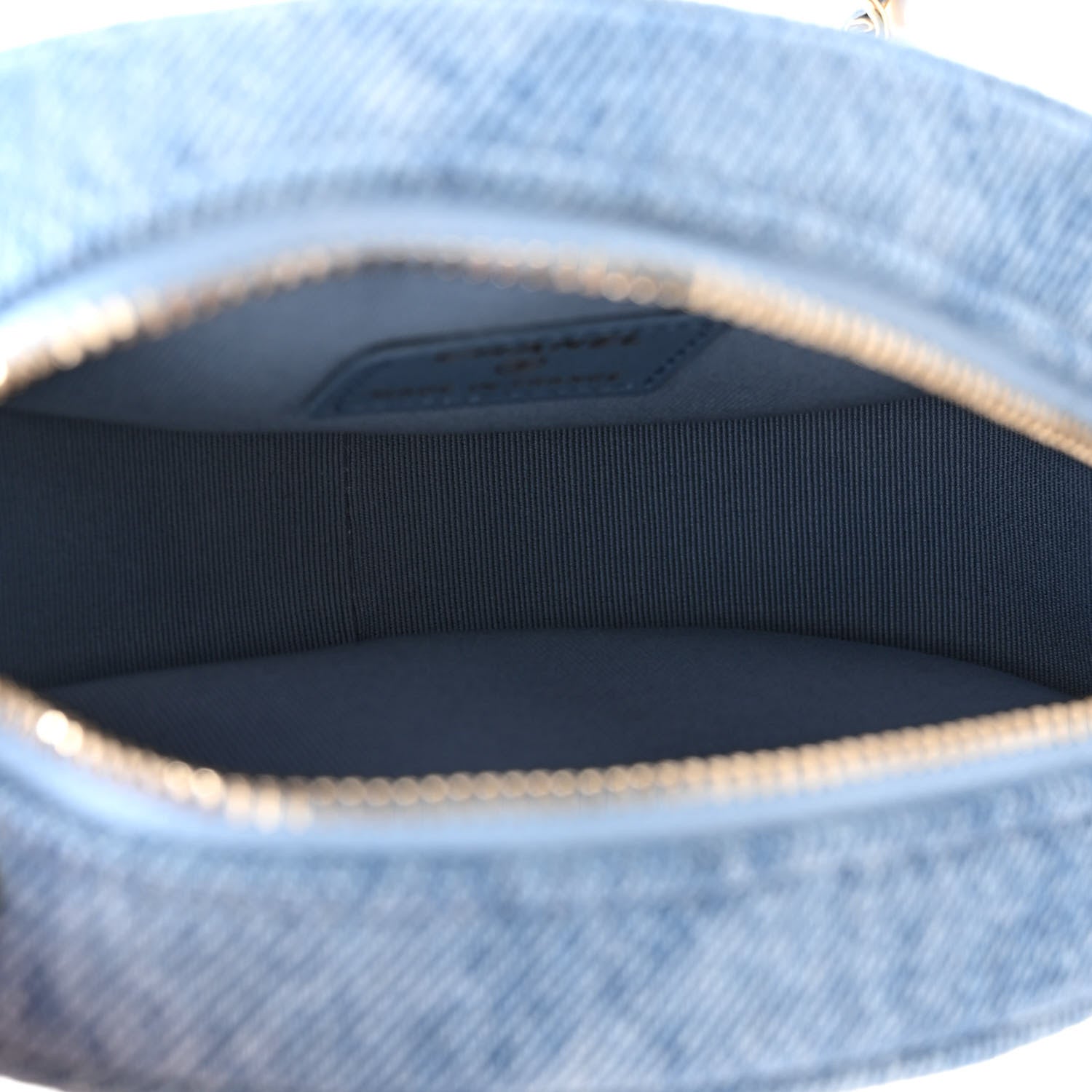 Chanel Denim Printed Chain Clutch Dark Blue 5 of 9