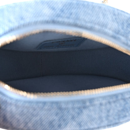 Chanel Denim Printed Chain Clutch Dark Blue 5 of 9