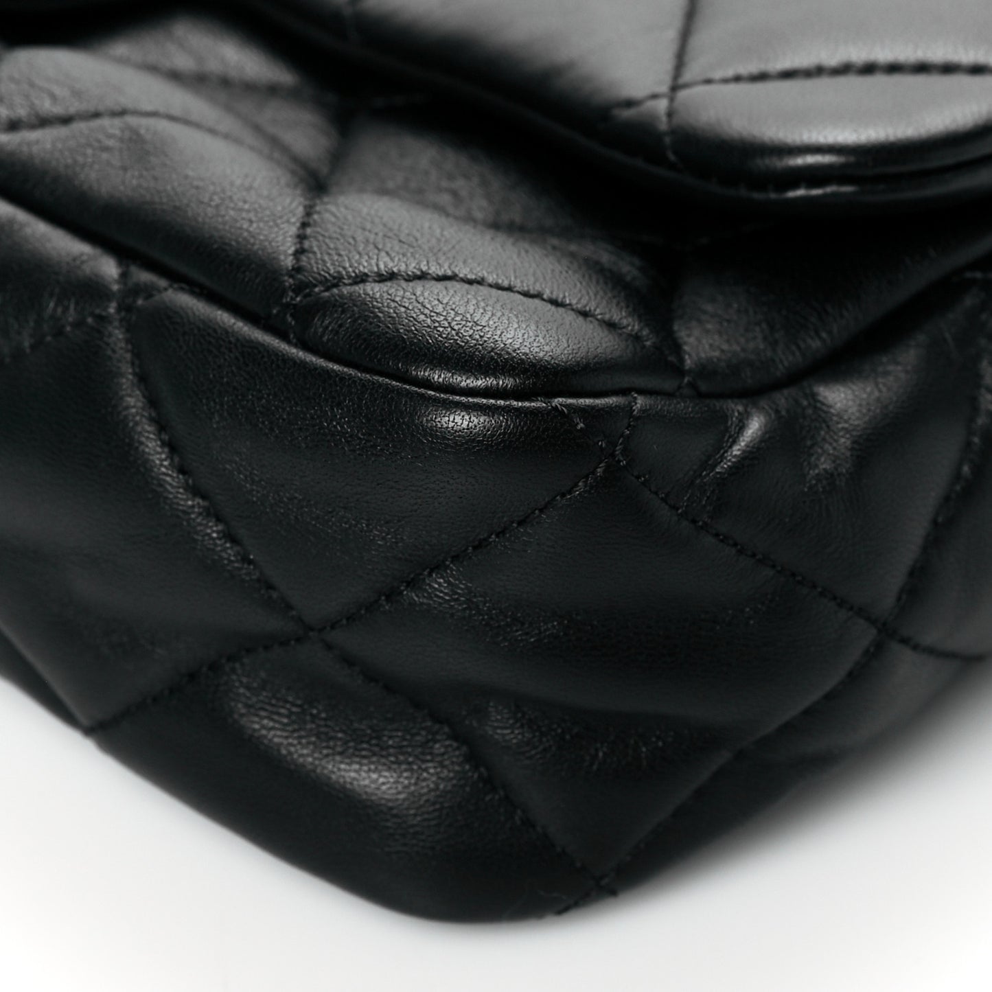 Lambskin Quilted Large CC Funky Town Flap Black