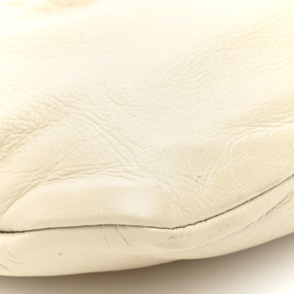 Saint Laurent Calfskin Pac Pac Ruched Hobo Winter White 9 of 10