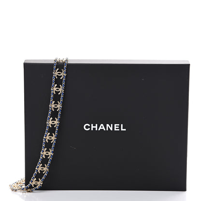 Chanel Calfskin CC Chain Fancy Belt 90 Gold Blue 4 of 4