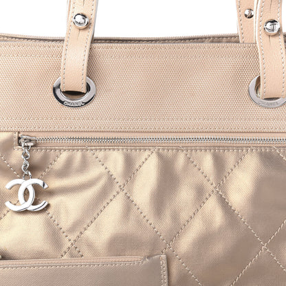 Chanel Metallic Coated Canvas Large Paris Biarritz Tote Gold 10 of 12