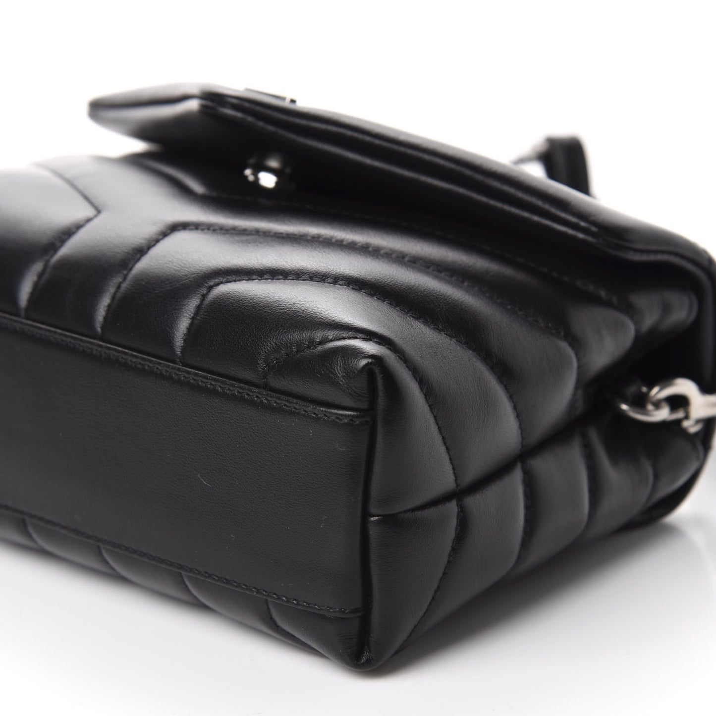 Calfskin Y Quilted Monogram Toy Loulou Crossbody Bag Black