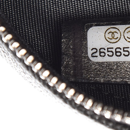 Chanel Metallic Caviar Quilted Round Filigree Crossbody Dark Silver 7 of 8