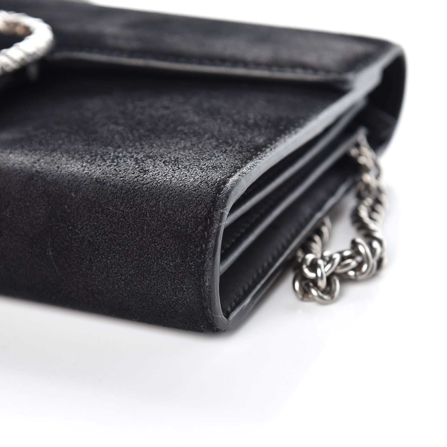 Gucci Suede Mini Dionysus Chain Wallet Black 9 of 11