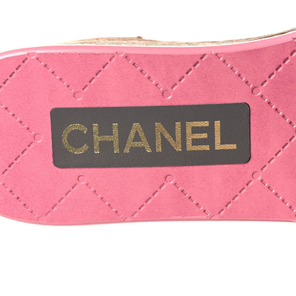 Chanel Fabric Suede Calfskin Wooden CC Clogs  37 Dark Grey Fuchsia 9 of 10
