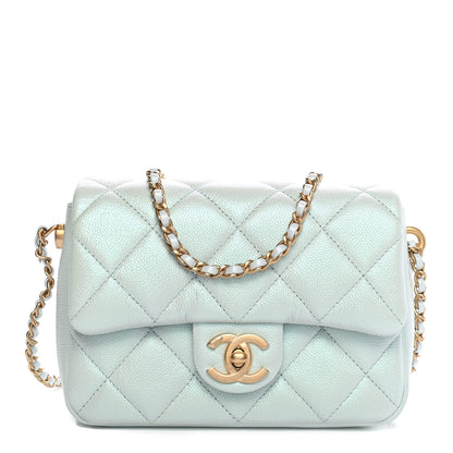 Chanel Iridescent Caviar Quilted Mini My Perfect Flap Light Green 1 of 9