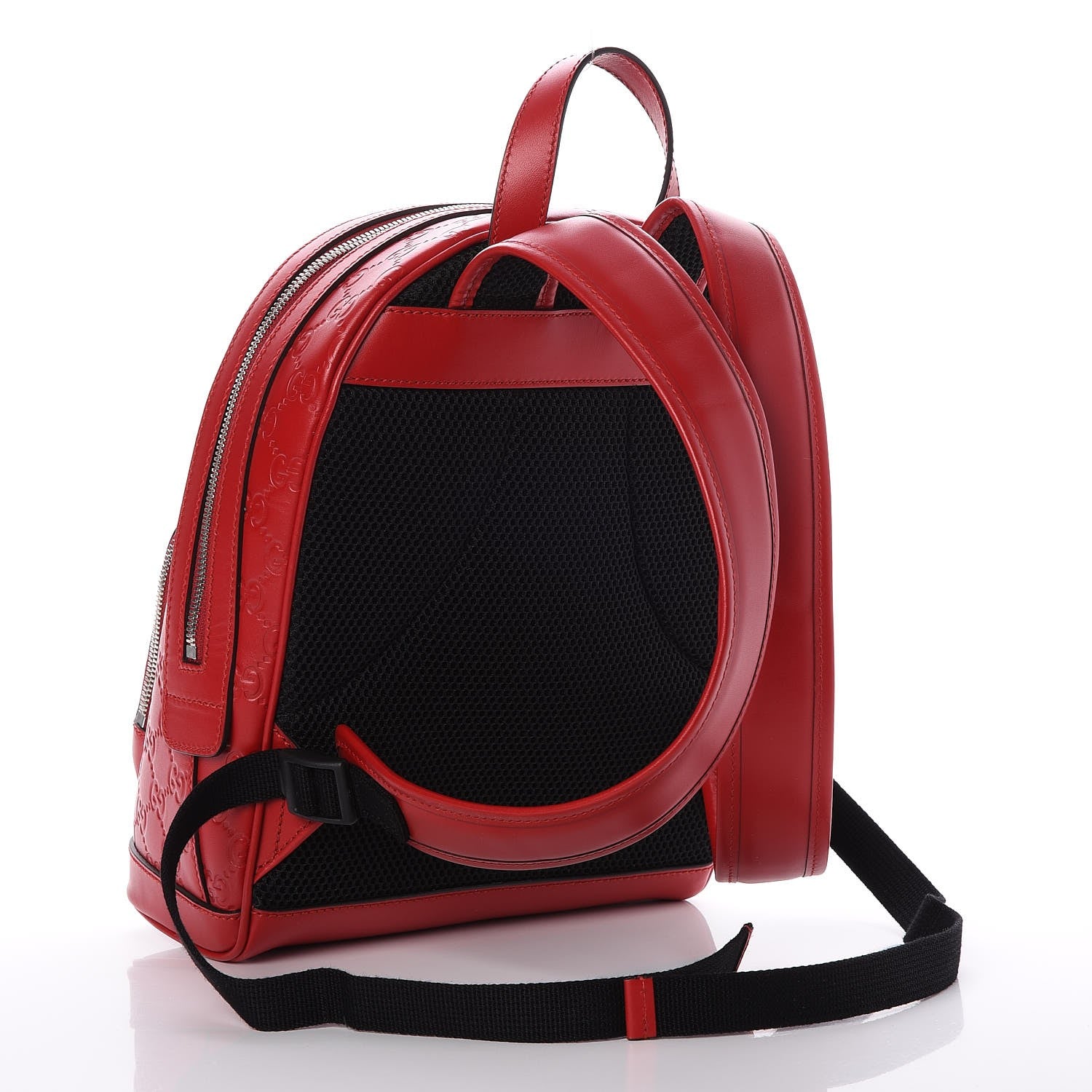 Gucci Guccissima Signature Small Day Backpack Hibiscus Red 3 of 7