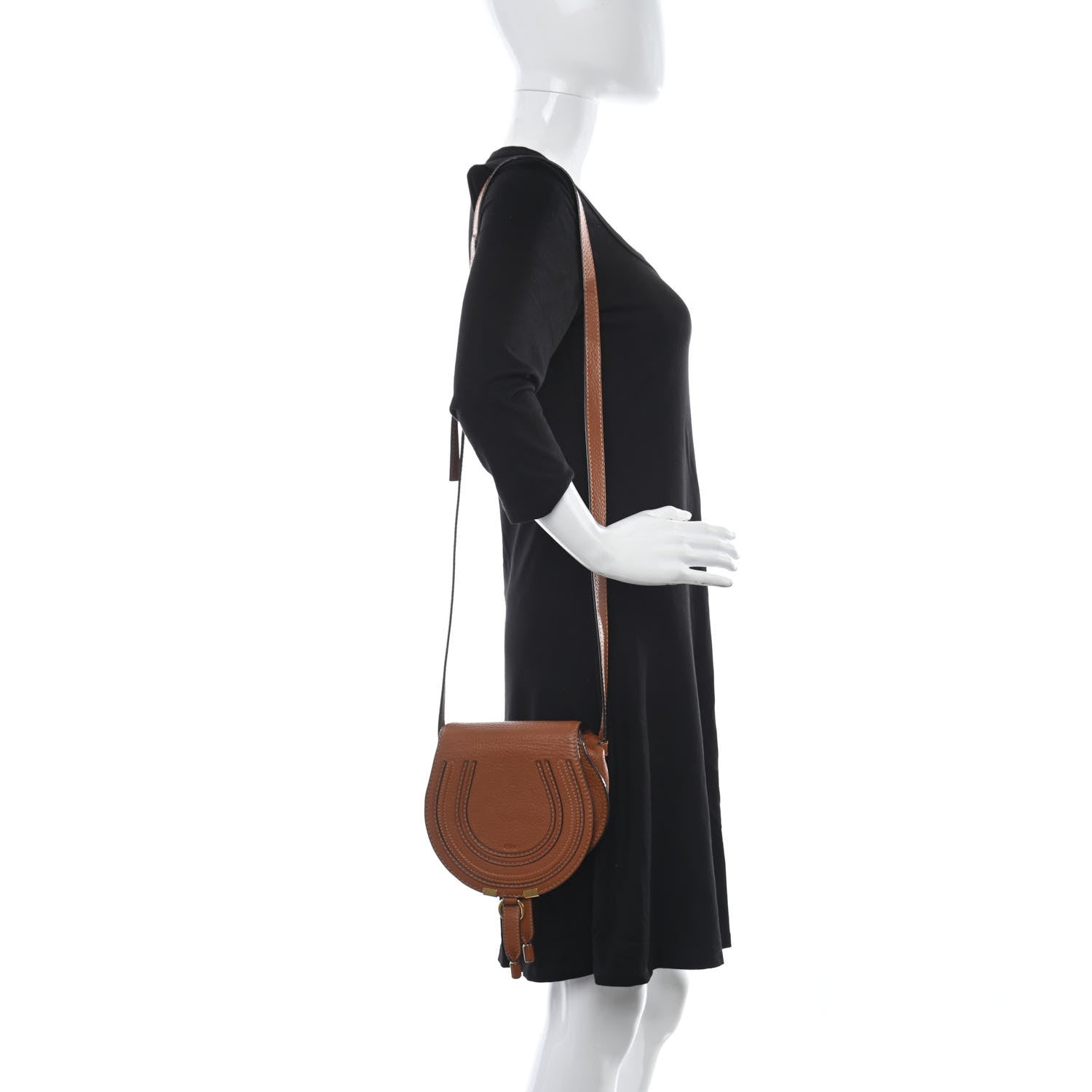 Chloe Calfskin Mini Marcie Round Crossbody Bag Nut 2 of 20