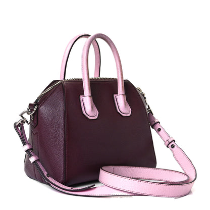 Givenchy Sugar Goatskin Mini Tri-Color Antigona Burgundy Pink White 3 of 16