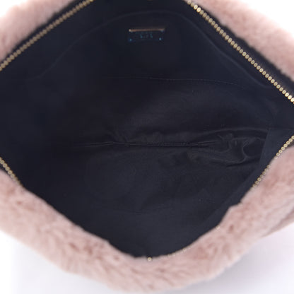 Dolce & Gabbana Faux Fur Embroidered Clutch Bag Pink 5 of 9