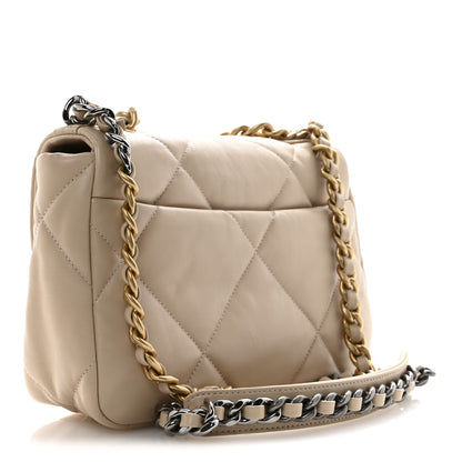 Chanel Lambskin Quilted Medium Chanel 19 Flap Beige 3 of 12