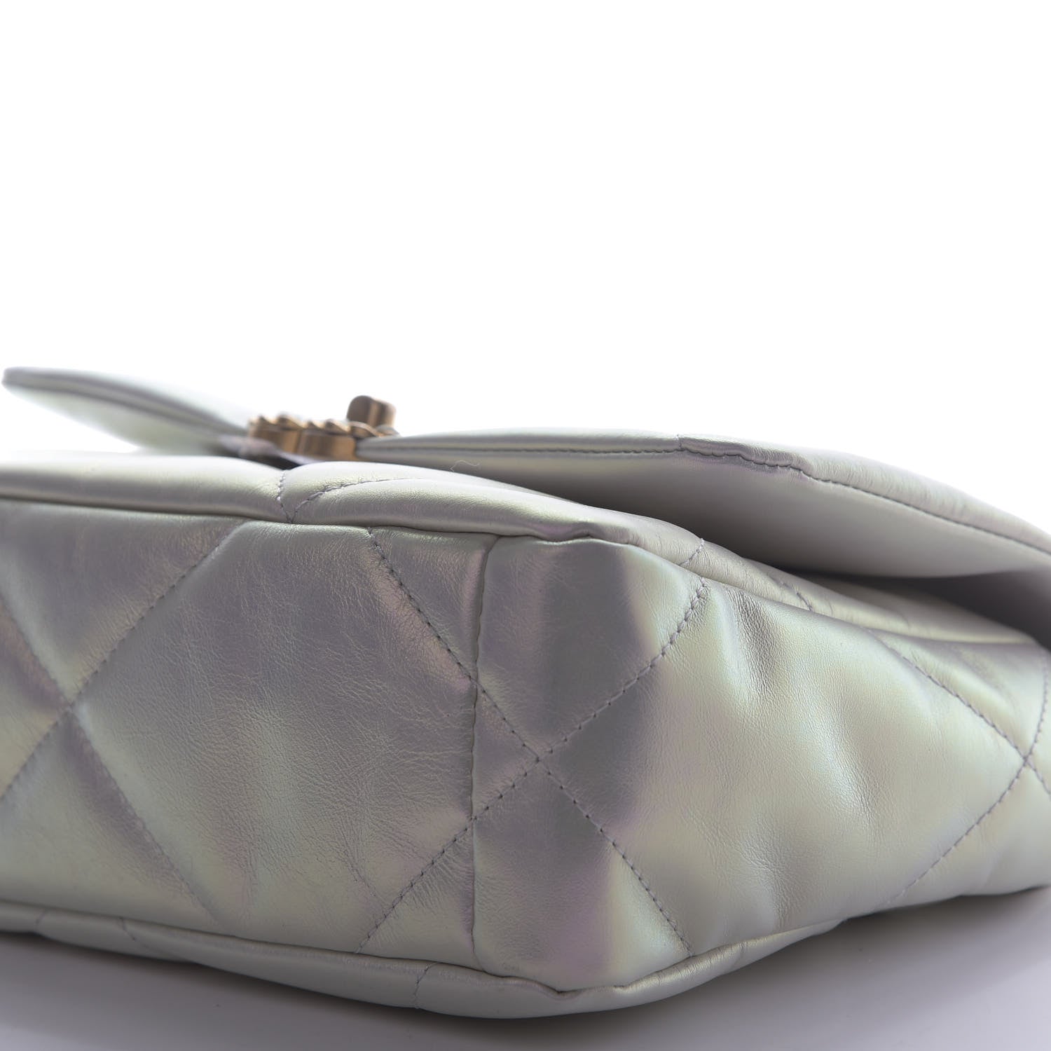 Chanel Iridescent Calfskin Quilted Medium 19 Flap White 7 of 11