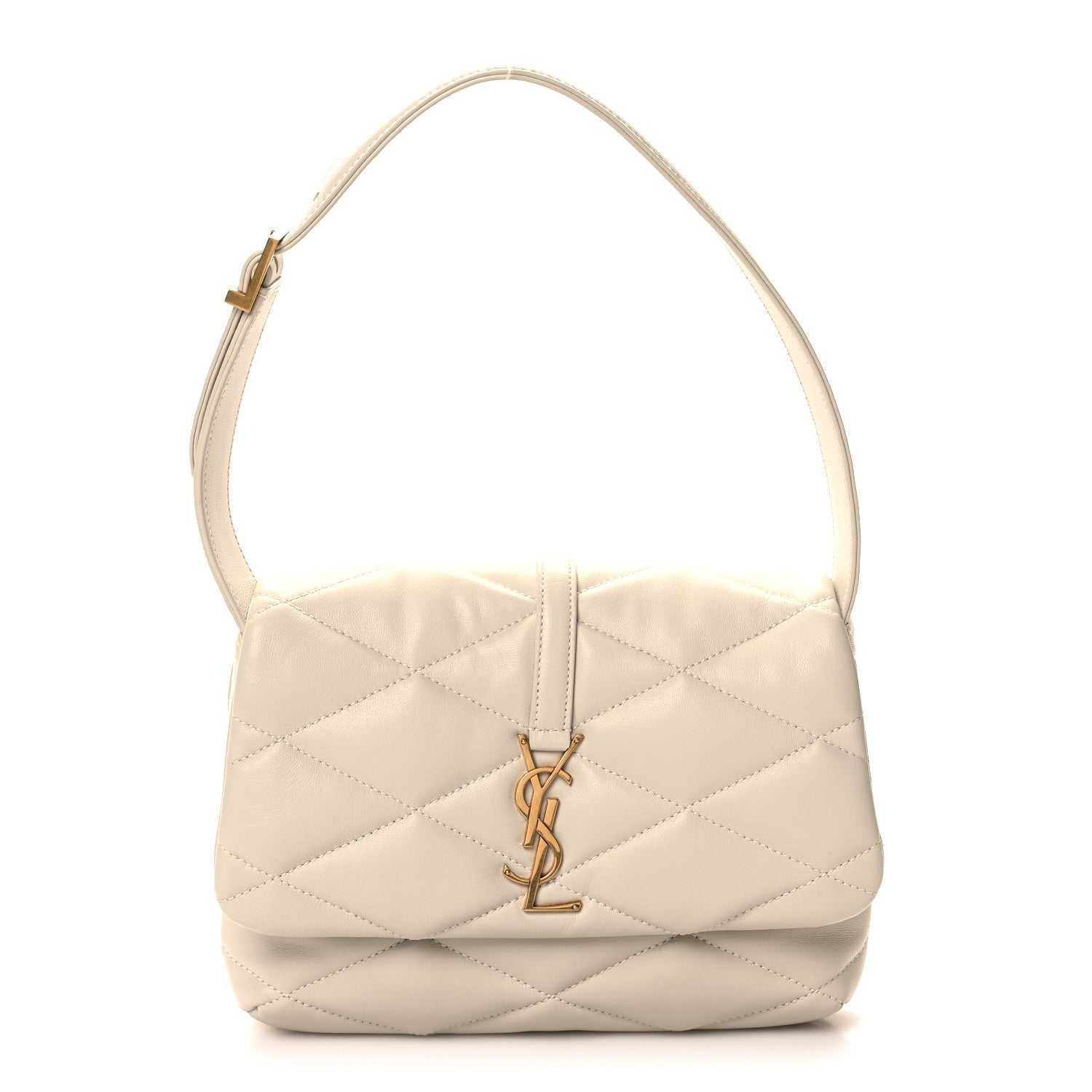 Saint Laurent Lambskin Quilted Le 57 Diamond Shoulder Bag Crema Soft 1 of 11