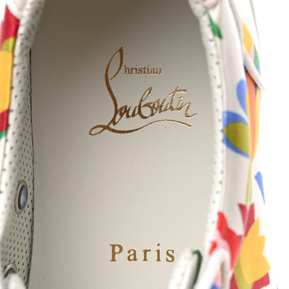 Christian Louboutin Satin Vieira Print Womens Orlato Flat Sneakers 40 White Multicolor 7 of 7