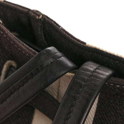 Celine Canvas Striped Medium Belt Cabas Phantom Black White 13 of 13