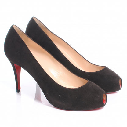 Christian Louboutin Suede Open Clic 90 Pumps 39.5 Brown 3 of 6