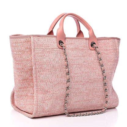 Chanel Straw Lurex Large Deauville Tote Pink 3 of 14