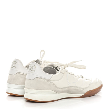 Chanel Suede Calfskin Quilted Sneakers 40 White 4 of 7