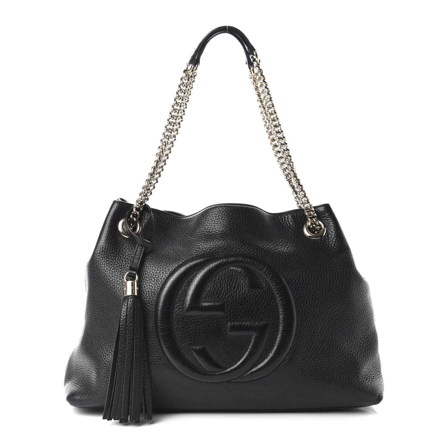 Gucci Pebbled Calfskin Medium Soho Chain Shoulder Bag Black 1 of 11