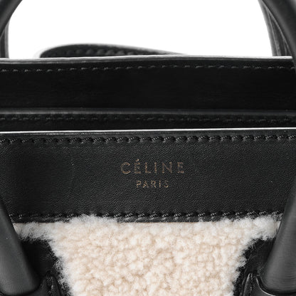 Celine Smooth Calfskin Shearling Nano Luggage Cream 6 of 11