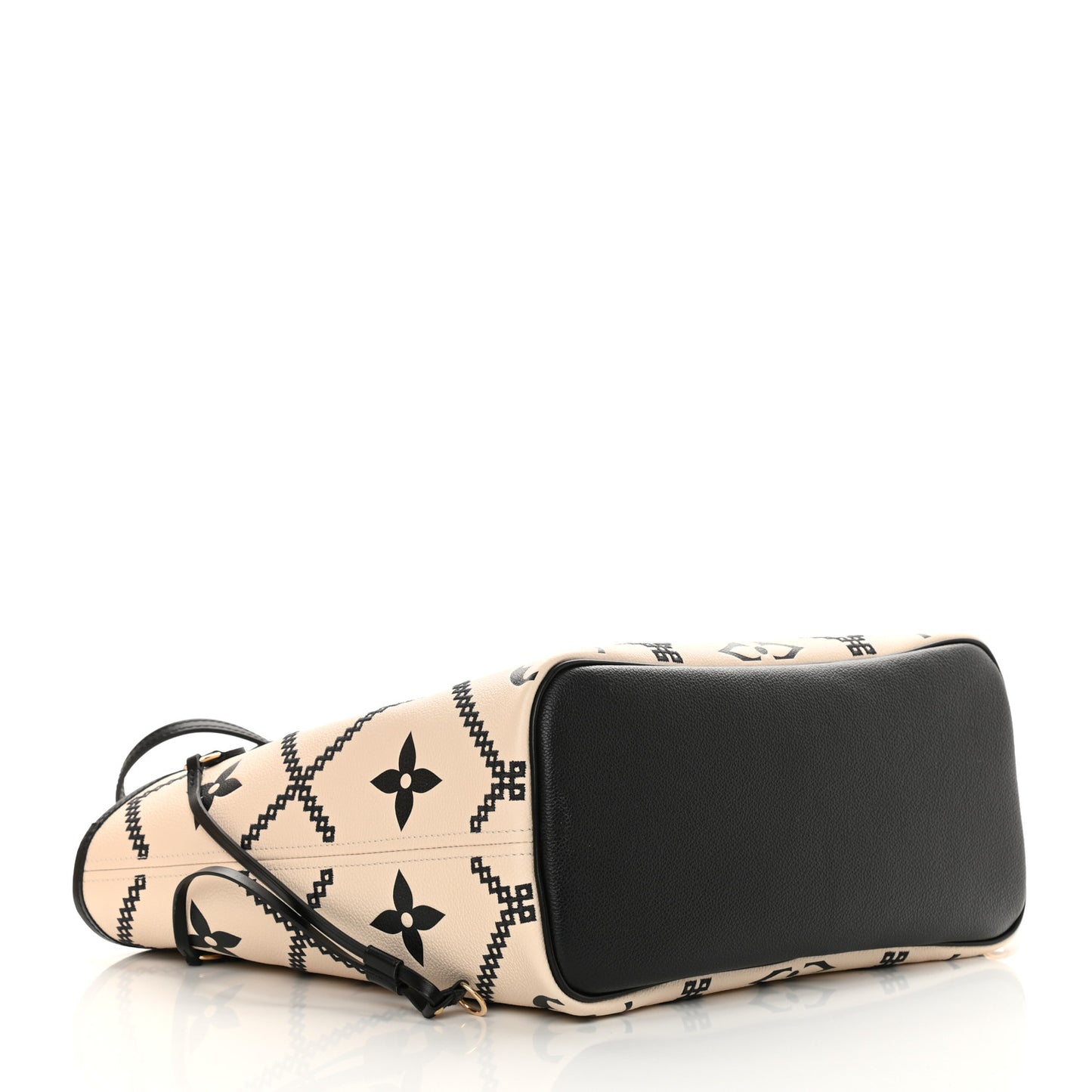 Empreinte Monogram Giant Broderies Neverfull MM Cream Black