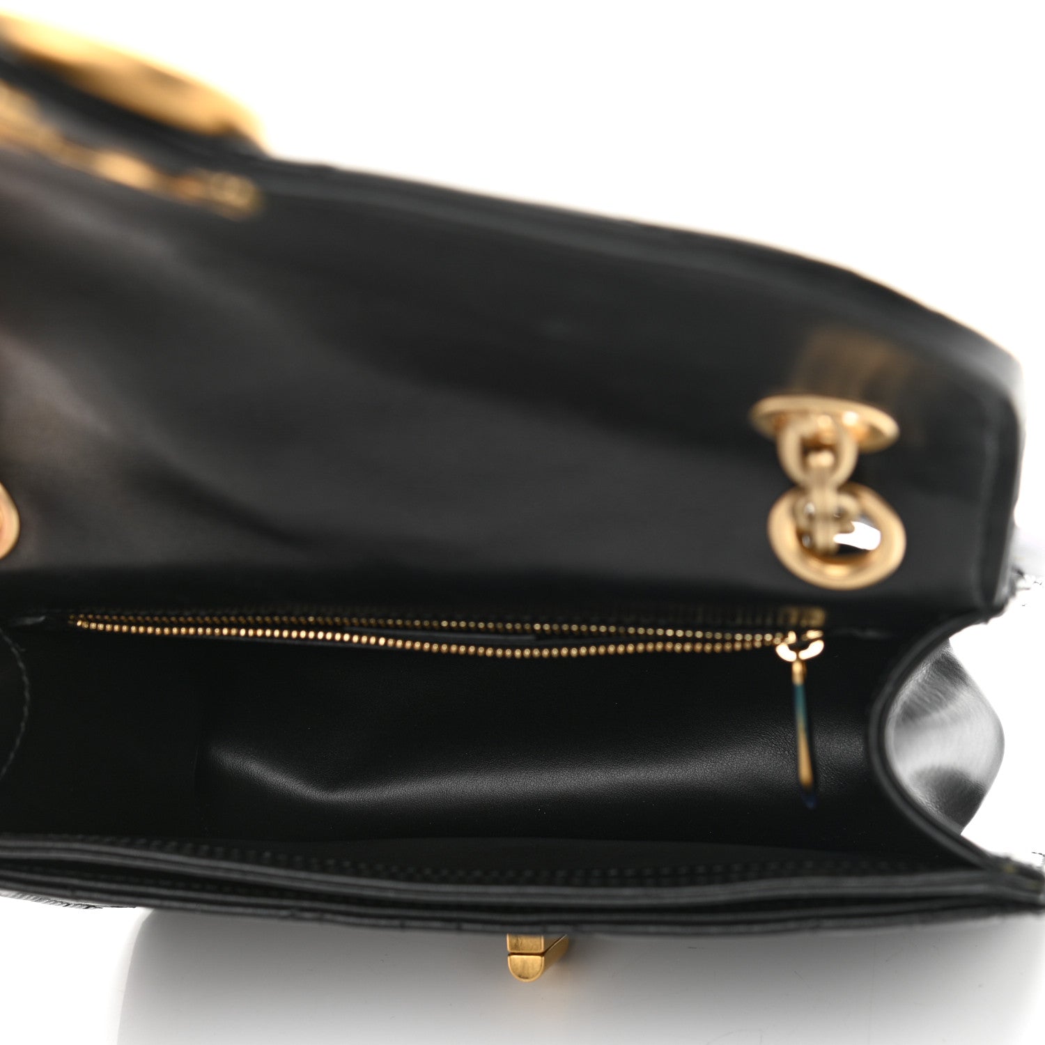 Salvatore Ferragamo Calfskin Quilted Gancini Flap Bag Black 5 of 10