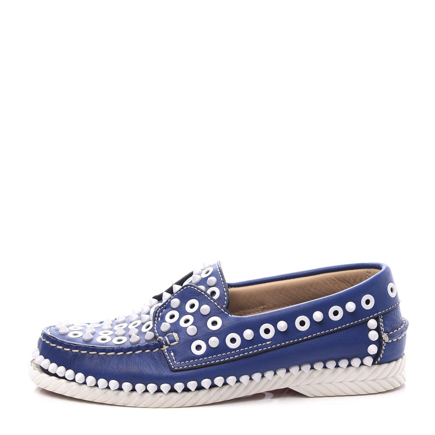 Christian Louboutin Calfskin Yacht Spikes Loafers 37 Blue 1 of 10