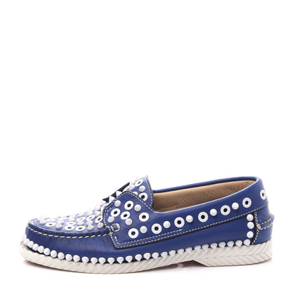 Christian Louboutin Calfskin Yacht Spikes Loafers 37 Blue 1 of 10