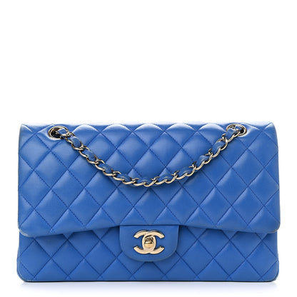 Chanel Lambskin Quilted Medium Double Flap Blue 1 of 15